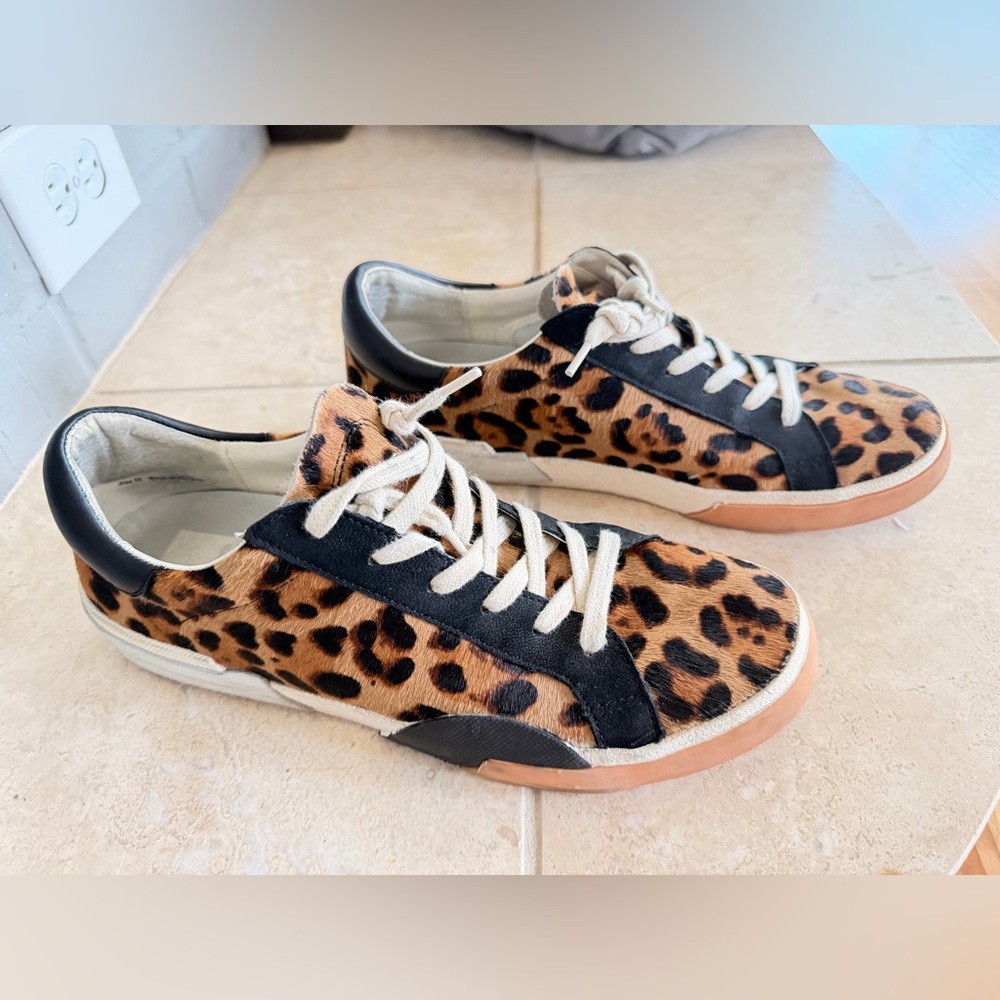 Dolce Vita Zina Sneakers Tan Multi Calf Hair Sneakers